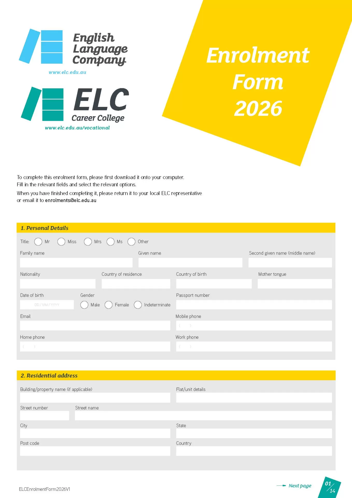 Enrolment Form